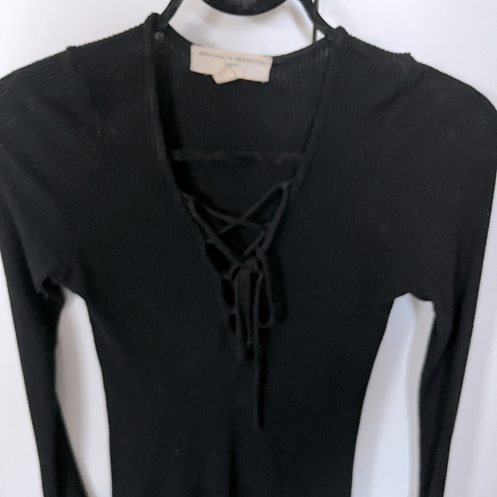 Long sleeve tie front shirt